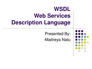 WSDL Web Services Description Language