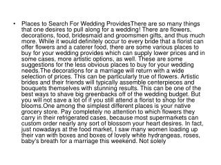 Places to Search For Wedding