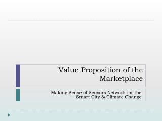 Value Proposition of the Marketplace