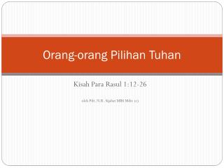 Orang-orang Pilihan Tuhan