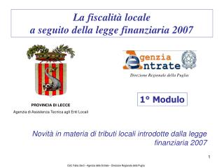 La fiscalità locale a seguito della legge finanziaria 2007