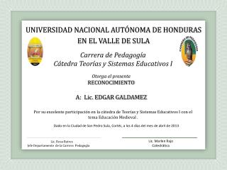Carrera de Pedagogía Cátedra Teorías y Sistemas Educativos I