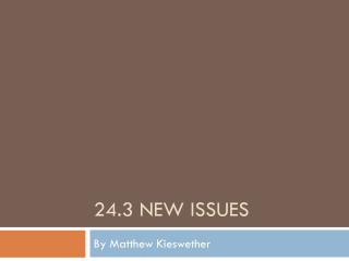 24.3 New Issues
