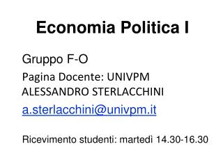 Economia Politica I