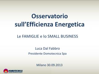 Osservatorio sull’Efficienza Energetica