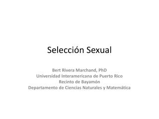 Selección Sexual