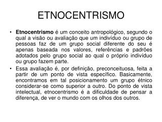 ETNOCENTRISMO