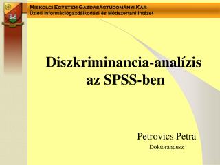 Diszkriminancia-analízis az SPSS-ben