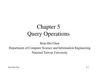 Chapter 5 Query Operations