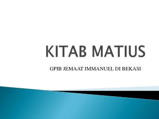 KITAB MATIUS