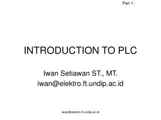 INTRODUCTION TO PLC