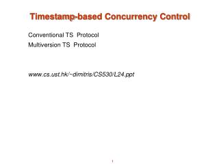 Timestamp-based Concurrency Control