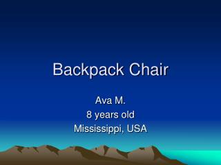 Backpack Chair