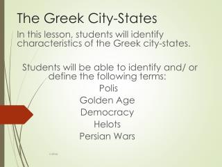 The Greek City-States