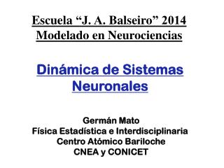 Dinámica de Sistemas Neuronales