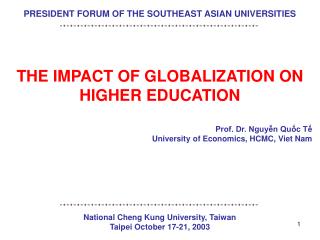 PRESIDENT FORUM OF THE SOUTHEAST ASIAN UNIVERSITIES