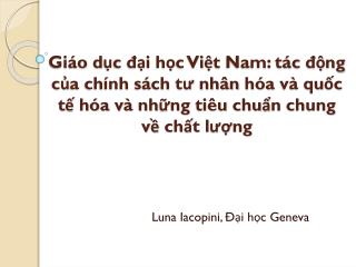Luna Iacopini , Đại học Geneva
