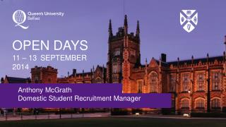 Anthony McGrath Domestic Student Recruitment Manager