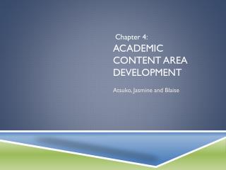 Academic Content Area development