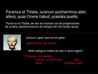 Pyramus en Thisbe, de een de mooiste van de jongemannen,