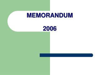 MEMORANDUM 2006