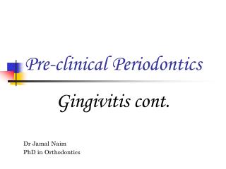 Pre-clinical Periodontics