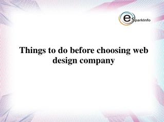 Things to do before choosing web design company