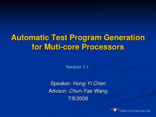 Automatic Test Program Generation for Muti -core Processors