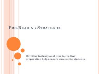 Pre-Reading Strategies