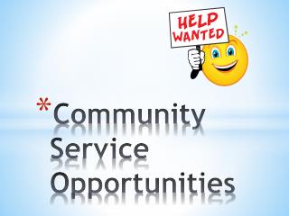 Community Service Opportunities