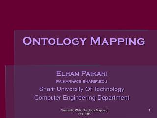 Ontology Mapping