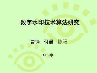 数字水印技术算法研究