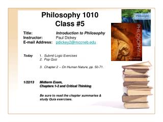 Philosophy 1010 Class #5