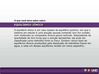 EQUILÍBRIO IÔNICO