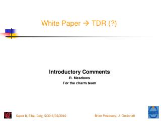 White Paper  TDR (?)