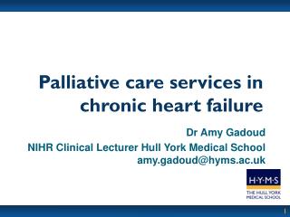 Palliative care services in chronic heart failure