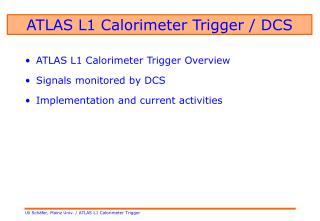 ATLAS L1 Calorimeter Trigger / DCS