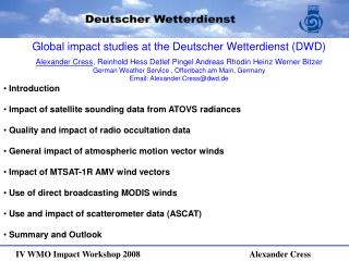 IV WMO Impact Workshop 2008