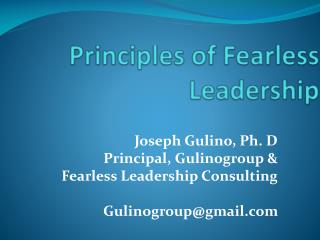 Principles of Fearless Leadership