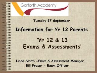 ‘Yr 12 &amp; 13 Exams &amp; Assessments’