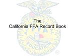 The California FFA Record Book