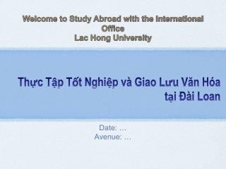 Thực Tập Tốt Nghiệp và Giao Lưu Văn Hóa tại Đài Loan