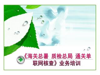 《 海关总署 质检总局 通关单 联网核查 》 业务培训