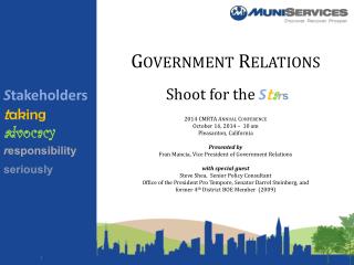 Shoot for the S t a r s 2014 CMRTA Annual Conference October 16, 2014 – 10 am