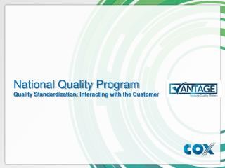 National Quality Program Quality Standardization: Interacting with the Customer