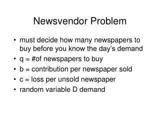 Newsvendor Problem