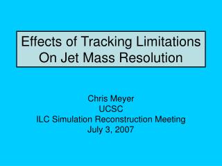 Effects of Tracking Limitations On Jet Mass Resolution