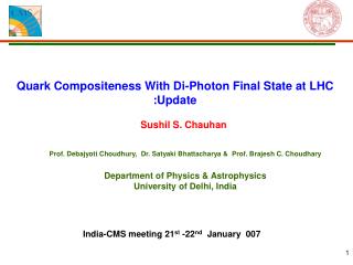 Quark Compositeness With Di-Photon Final State at LHC :Update