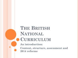 The British National Curriculum