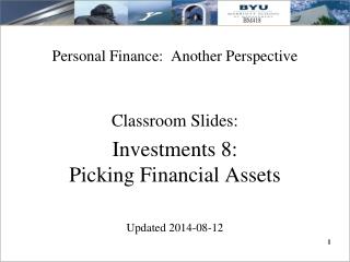 Personal Finance: Another Perspective